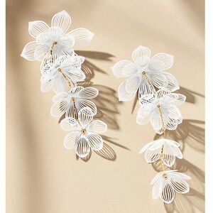 Anthropologie Sunset Painted Floral Drop Earrings